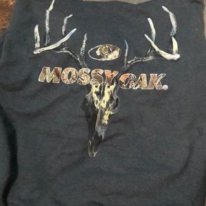 Mossy oak men’s hoodie grey and camo size large